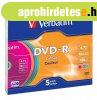 Verbatim DVD-R 4,7Gb 16x Slim 5db/csomag (5-s cmke)