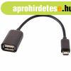 MicroUSB - USB-A OTG adapter - fekete