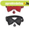 Collar set Dogness for cats 2 pcs (Genuine Leather Red/Fiber