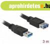 DELOCK kbel USB 3.0 Type-A male / female hosszabbt 3m fek