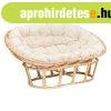 2 szemlyes rattan pad, lprnval, fehr tlgy - FARNIENTE