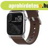 Nomad Leather Strap Brown, silver - Apple Watch Ultra (49mm)