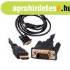 Aranyozott VGA - HDMI kbel 2m hossz, Full HD csatlakozkka