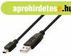 USB 2.0 K�bel A Dugasz - Mini B Dugasz Kerek 3.00 m Fekete