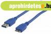 USB 3.0 K�bel A Dugasz - Micro B Dugasz Kerek 0.50 m K�k