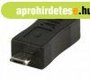 USB 2.0 Adapter Micro B Dugasz - Mini B Aljzat Fekete