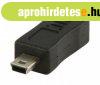 USB 2.0 Adapter Mini B Dugasz - Micro B Aljzat Fekete